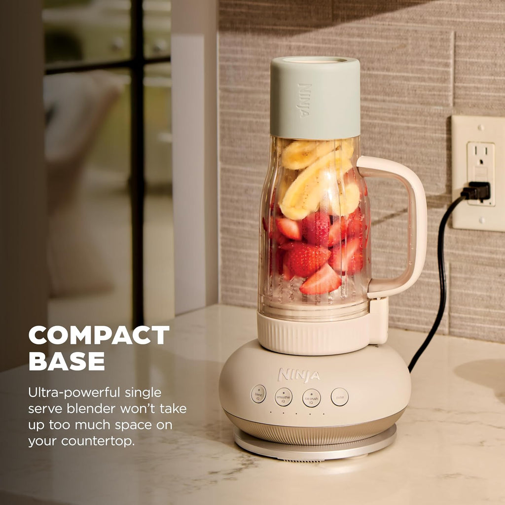 Ninja Blendboss Personal Blender | For Smoothies & Frozen Drinks | 1200-Peak-Watt | 26-oz. Travel Tumbler with LeakProof Chug Spout & Detachable Straw | Auto-iQ | Stone Mint | DB351ST