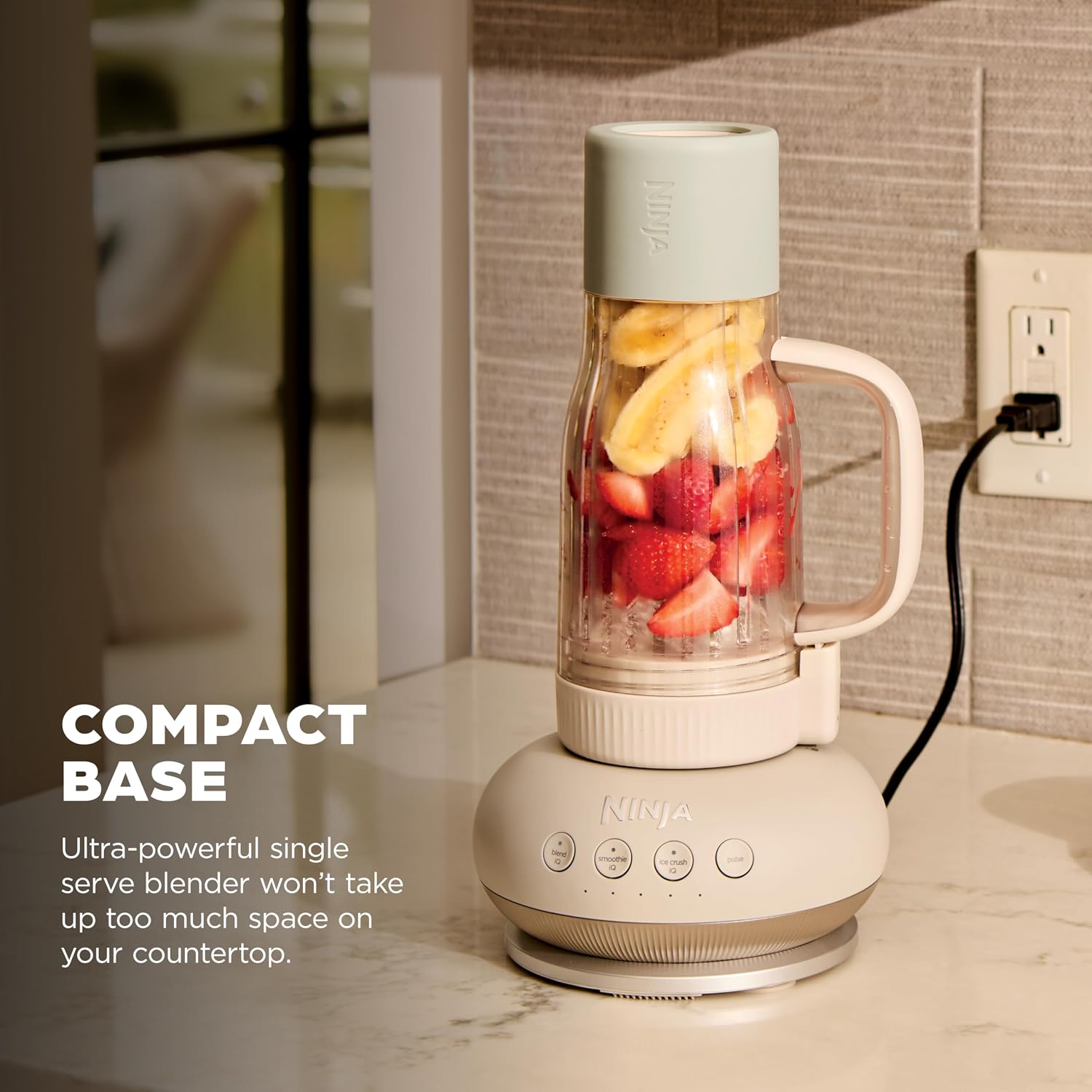 Ninja Blendboss Personal Blender | For Smoothies & Frozen Drinks | 1200-Peak-Watt | 26-oz. Travel Tumbler with LeakProof Chug Spout & Detachable Straw | Auto-iQ | Stone Mint | DB351ST