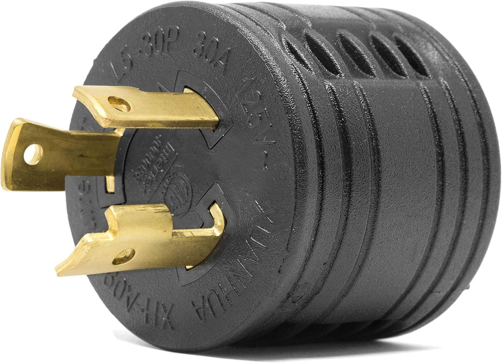 WEN GNA030, NEMA L5-30P Twist-Lock Power Plug to TT-30R Ready Outlet 120V 30-Amp 3600-Watt Generator to RV Adapter, Black