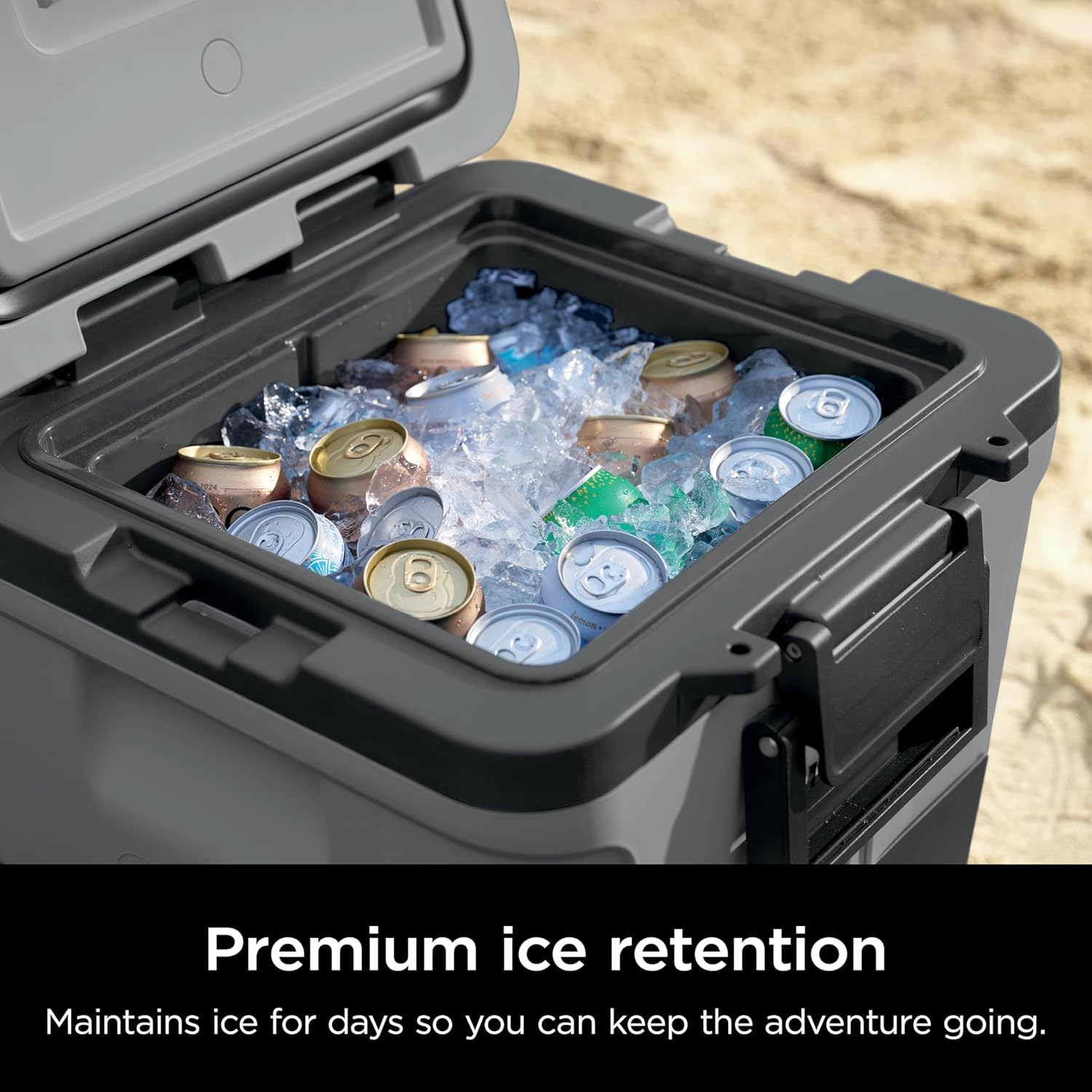Ninja | Cooler | FrostVault 30QT Cooler with Wheels | Insulated with Temp Dry Storage Drawer | Keeps Ice Cold for Days | for the Beach, Camping, Picnics & More | Slate Gray | FB230GY