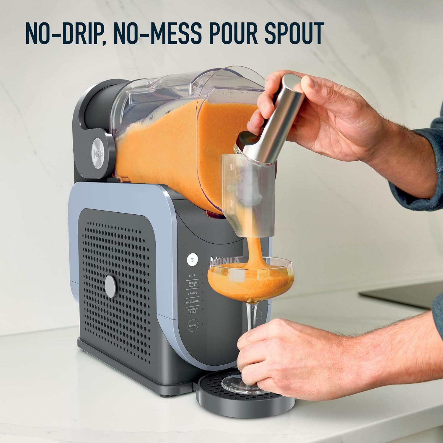 Ninja SLUSHi Professional Frozen Drink Maker with RapidChill Technology, Frozen Drink & Slushie Machine, 5 Preset Programs, Frozen Margaritas, Frappés, and More, Grey, FS301C, (Canadian Version)