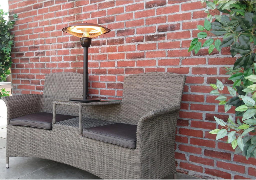 Westinghouse Table Top Outdoor Electric Patio Heater with Aluminum Reflector, Water Resistant, Auto Shut Off Tip Over Switch & Overheat Protection, Infrared Heater for Balcony, Backyard, Deck, & More