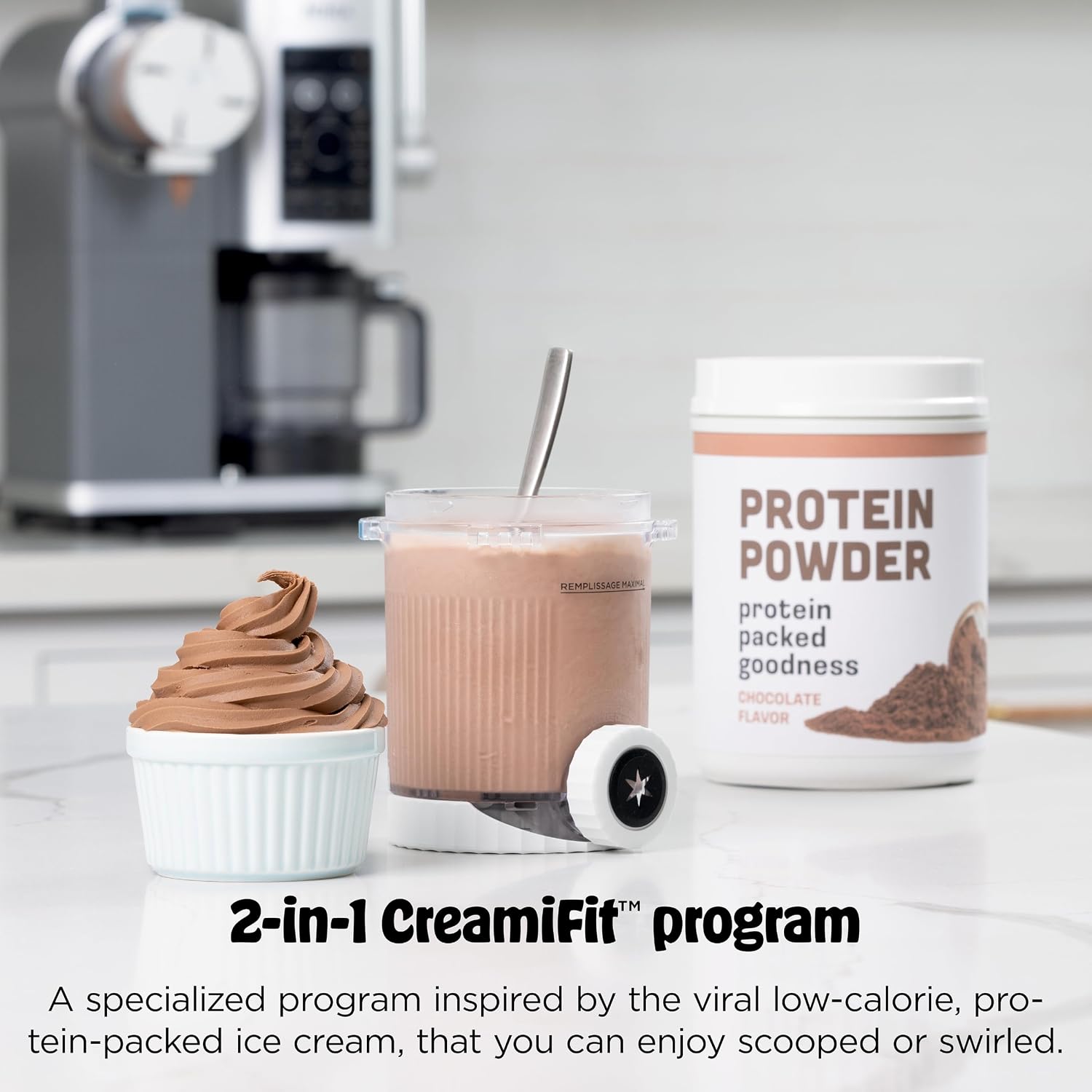 Ninja CREAMi Swirl Ice Cream and Soft Serve Maker, Sorbet, Milkshake, Frozen Yogurt, Low Calories Program & More, 13-in-1, Soft Serve Handle & (2) CREAMi Swirl 16oz Pints, For Kids & ALL ages, NC701C