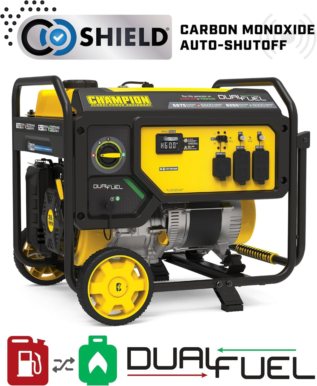 Champion Power Equipment 6875-Watt Dual Fuel Portable Generator with Free 3-Year Warranty