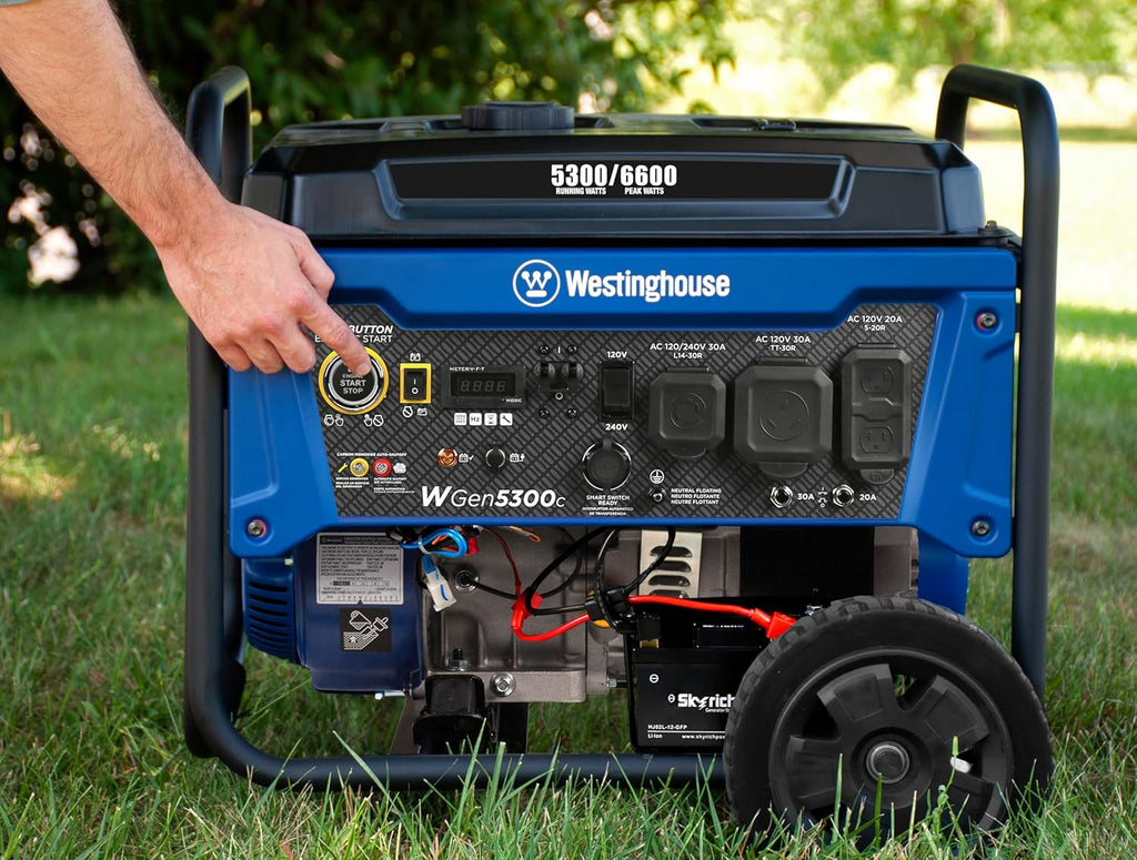 Westinghouse 6600 Watt Home Backup Portable Generator, Remote Electric Start with Auto Choke, Transfer Switch Ready, RV Ready, CO Sensor