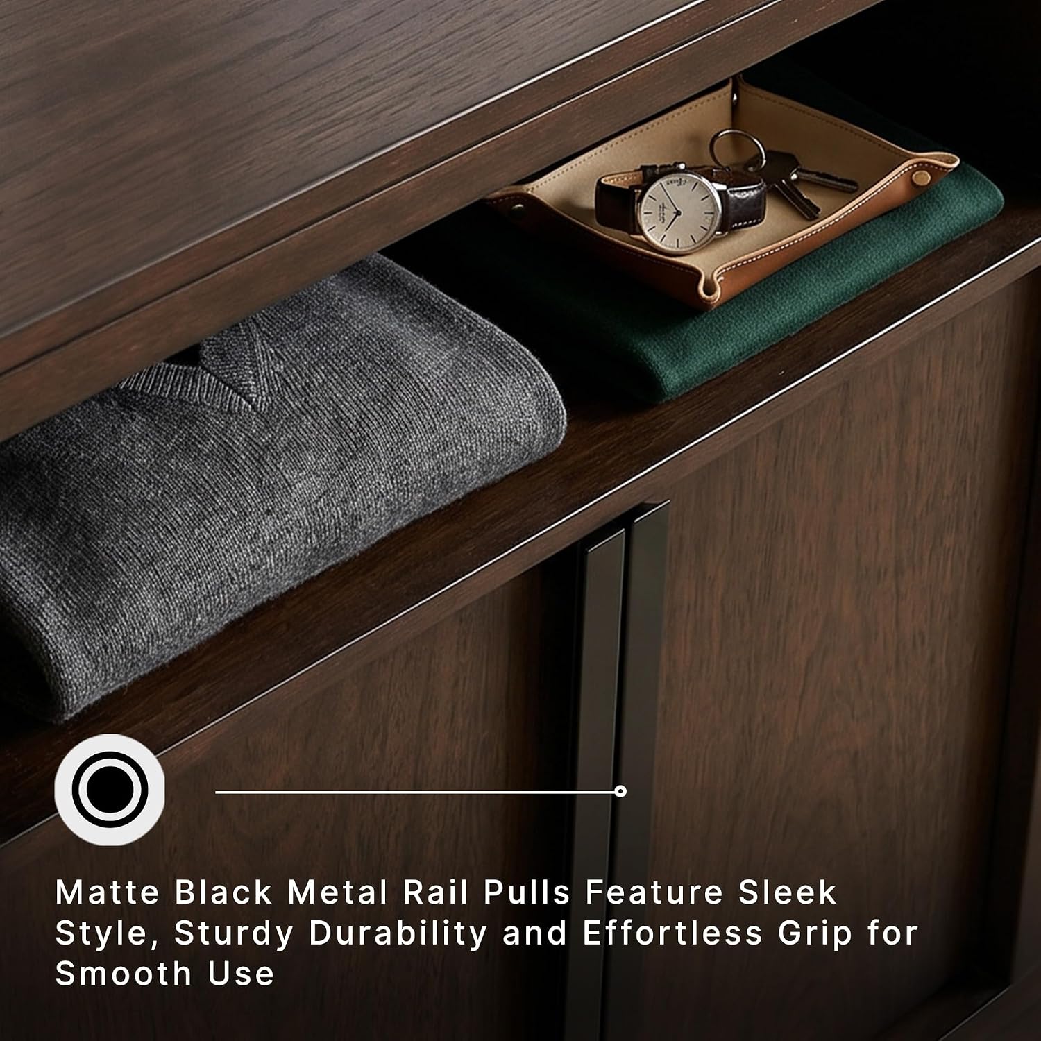 Signature Design by Ashley Yingden Dining Server, 60-Inch Sideboard Cabinet with Storage, Mango Wood Veneer, Buffet Table for Kitchen, Home Bar & Dining Room, Dark Brown