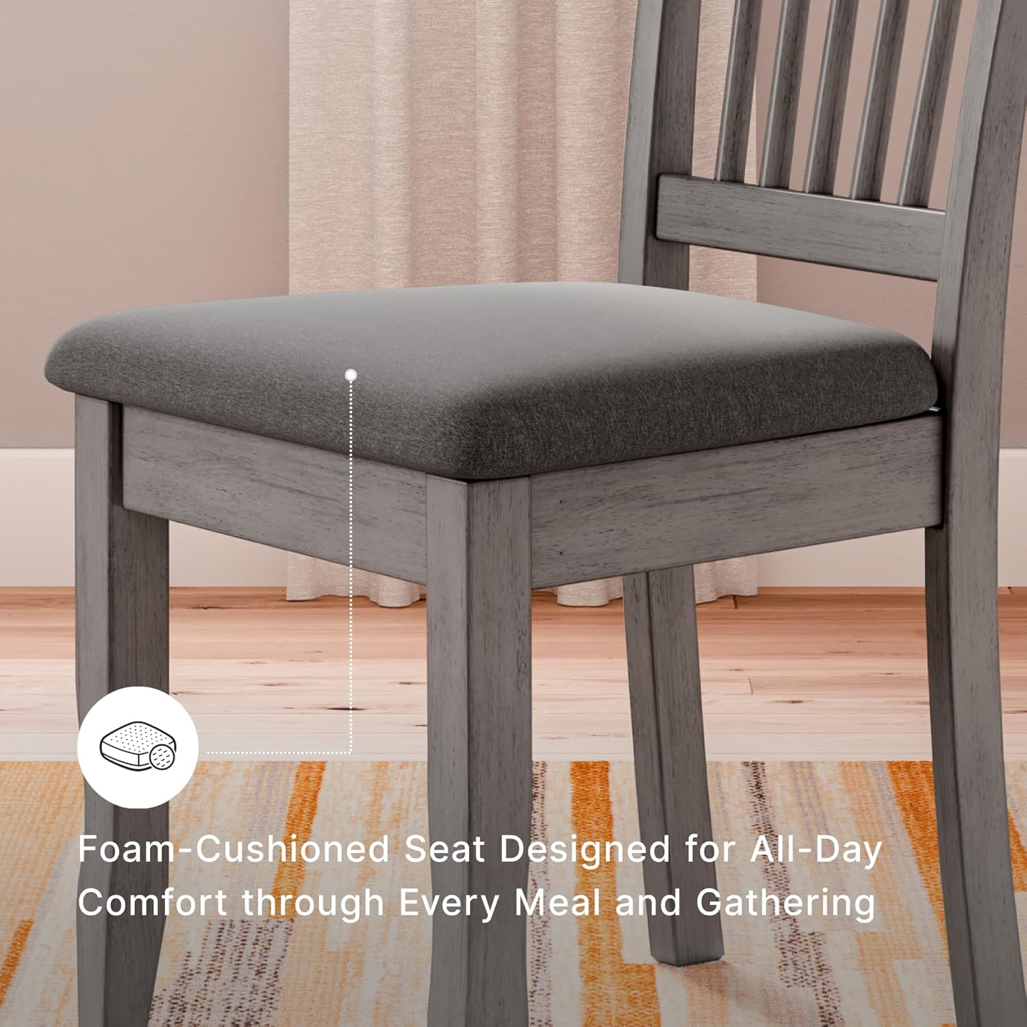 Signature Design by Ashley Shullden Casual Dining Room Side Chair with Spindle Back, 2 Count, Gray