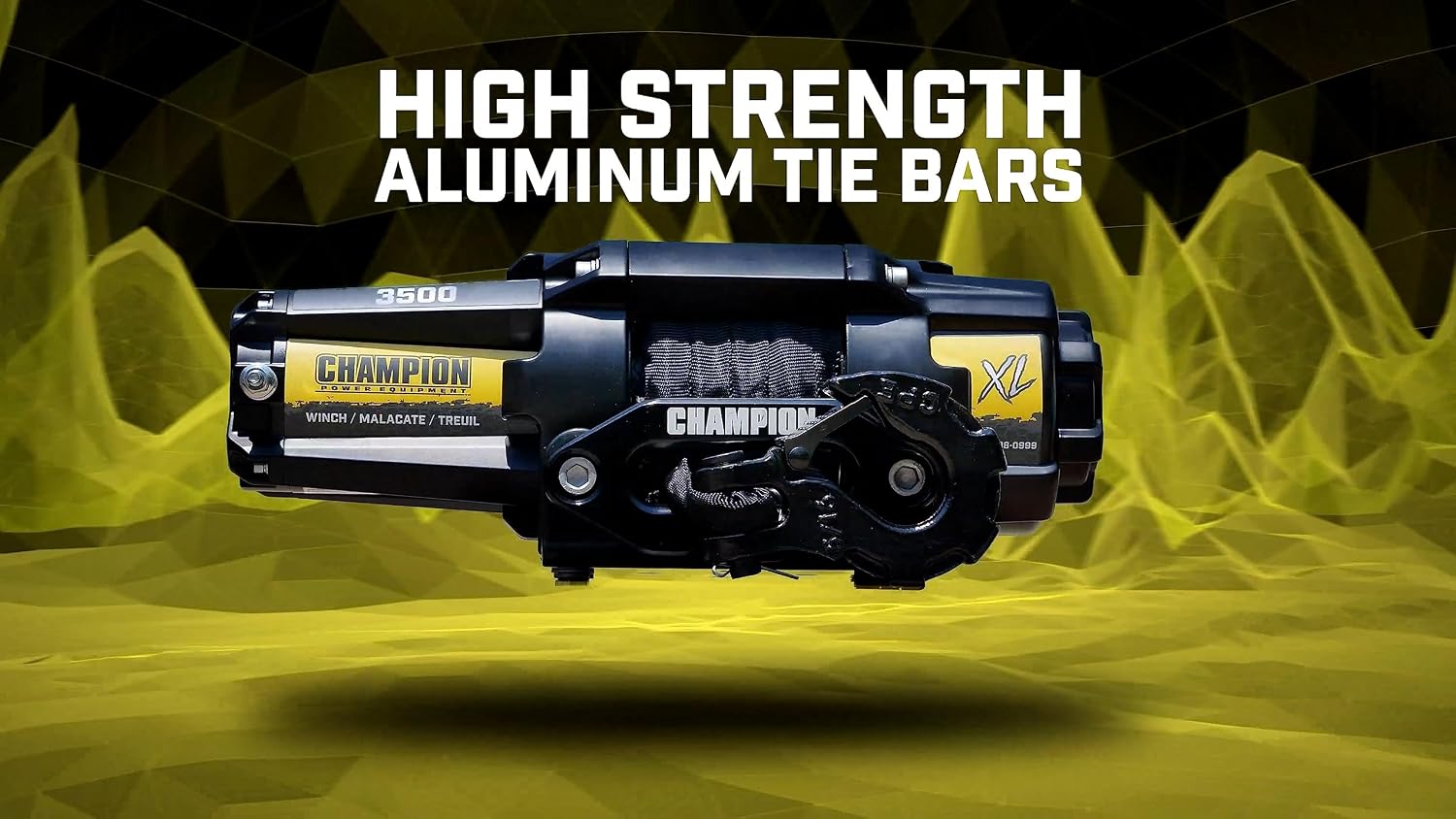 Champion Power Equipment XL 3500-lb. ATV/UTV Synthetic Rope Winch Kit