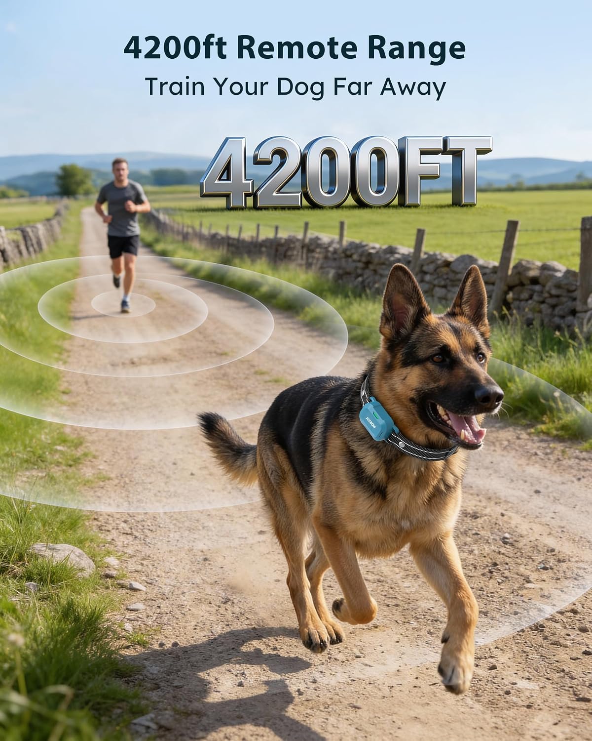 Dog Shock Collar - 4200FT Dog Training Collar with Remote, IPX8 Waterproof Electric Collar with 4 Training Modes, Security Lock, Rechargeable e-Collar for Dogs 10-120lbs