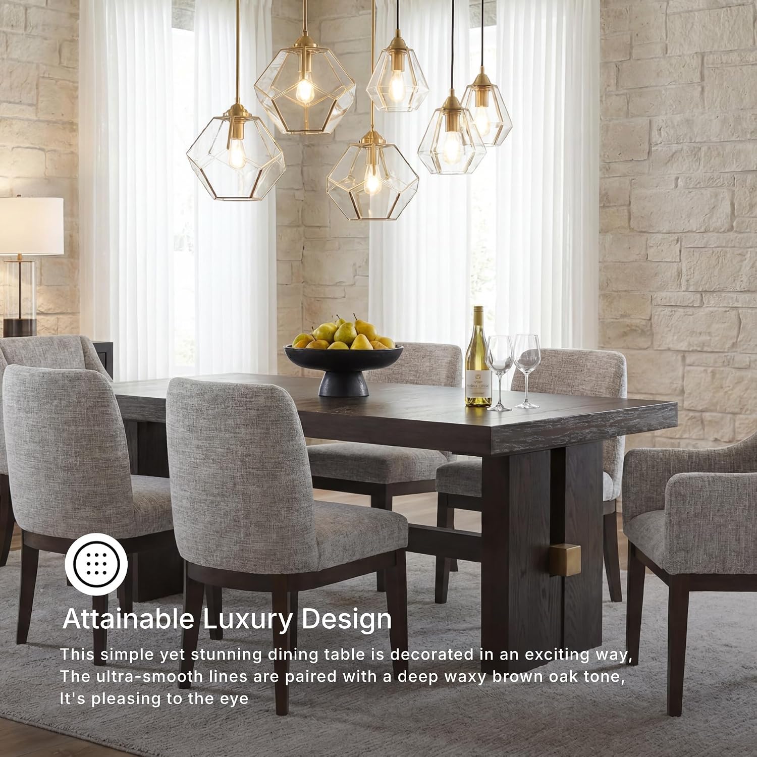Signature Design by Ashley Burkhaus Rectangle Dining Room Extension Table, Removable Center Leaf, Seats up to 8, Wood, 40" W x 90" D x 30.25" H, Dark Brown