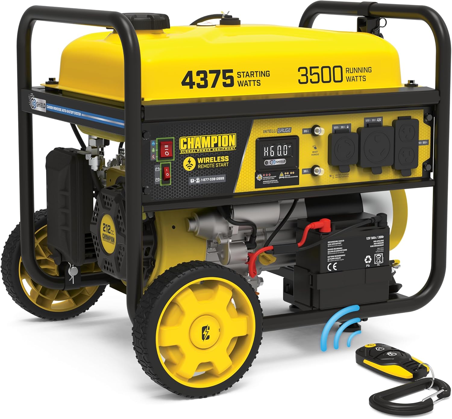 Champion Power Equipment 4375-Watt Wireless Remote Start RV Ready Portable Generator with Free 3-Year Warranty