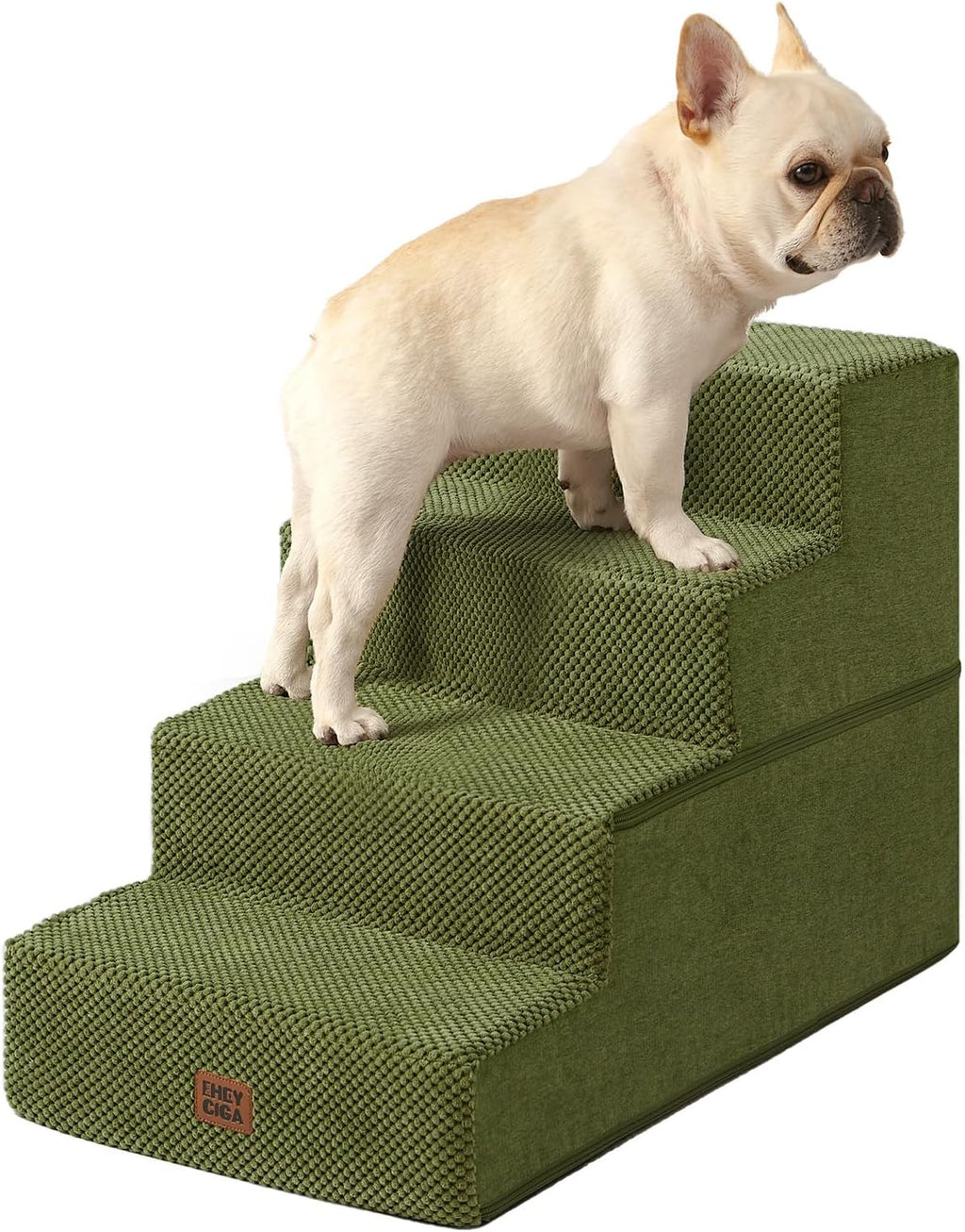 EHEYCIGA Dog Stairs for Bed 18" H, 4-Step Dog Steps for High Bed, Pet Steps for Small Dogs and Cats, Non-Slip Balanced Pet Ramp Indoor, Grey