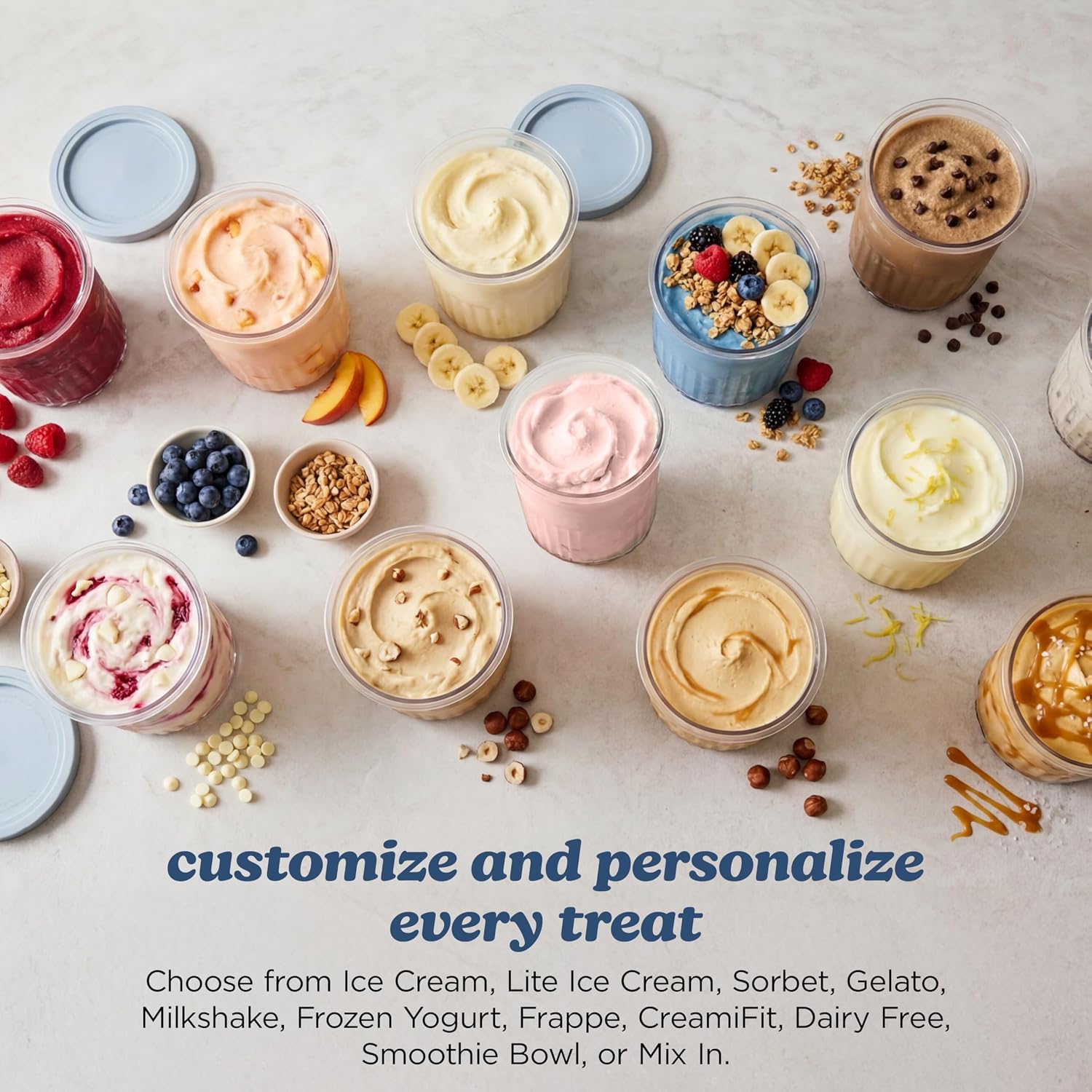 Ninja® CREAMi® XL 11-in-1 Ice Cream Maker for Ice Cream, Sorbet, Gelato & More, Now Featuring Dariy Free, Smoothie Bowl, and CreamiFit™, Includes (2) Family-Sized 24.oz Tubs, Navy, NC601