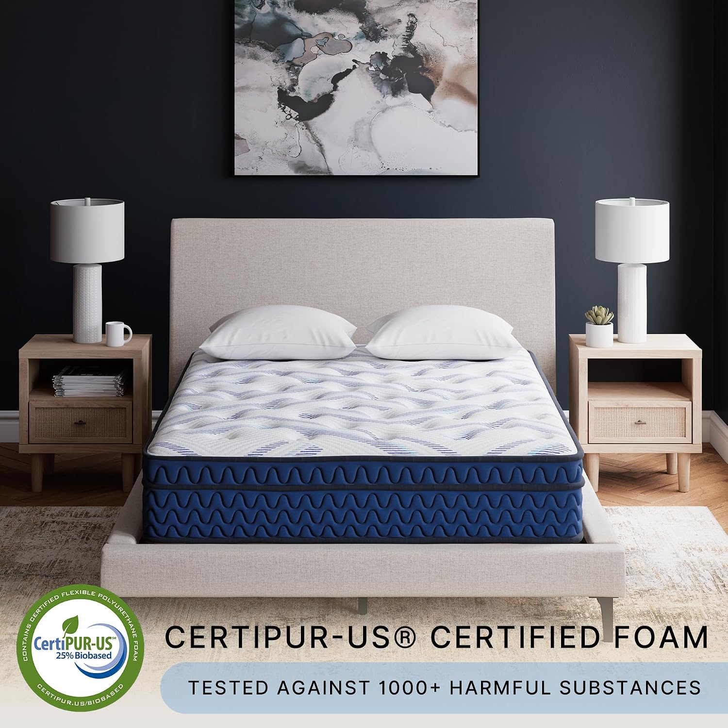 Signature Design by Ashley Chime 12 Hybrid Innerspring Queen Size Mattress, Medium Firm Feel, Gel Memory Foam for Lumbar Support, Mattress in a Box, 12 Inch