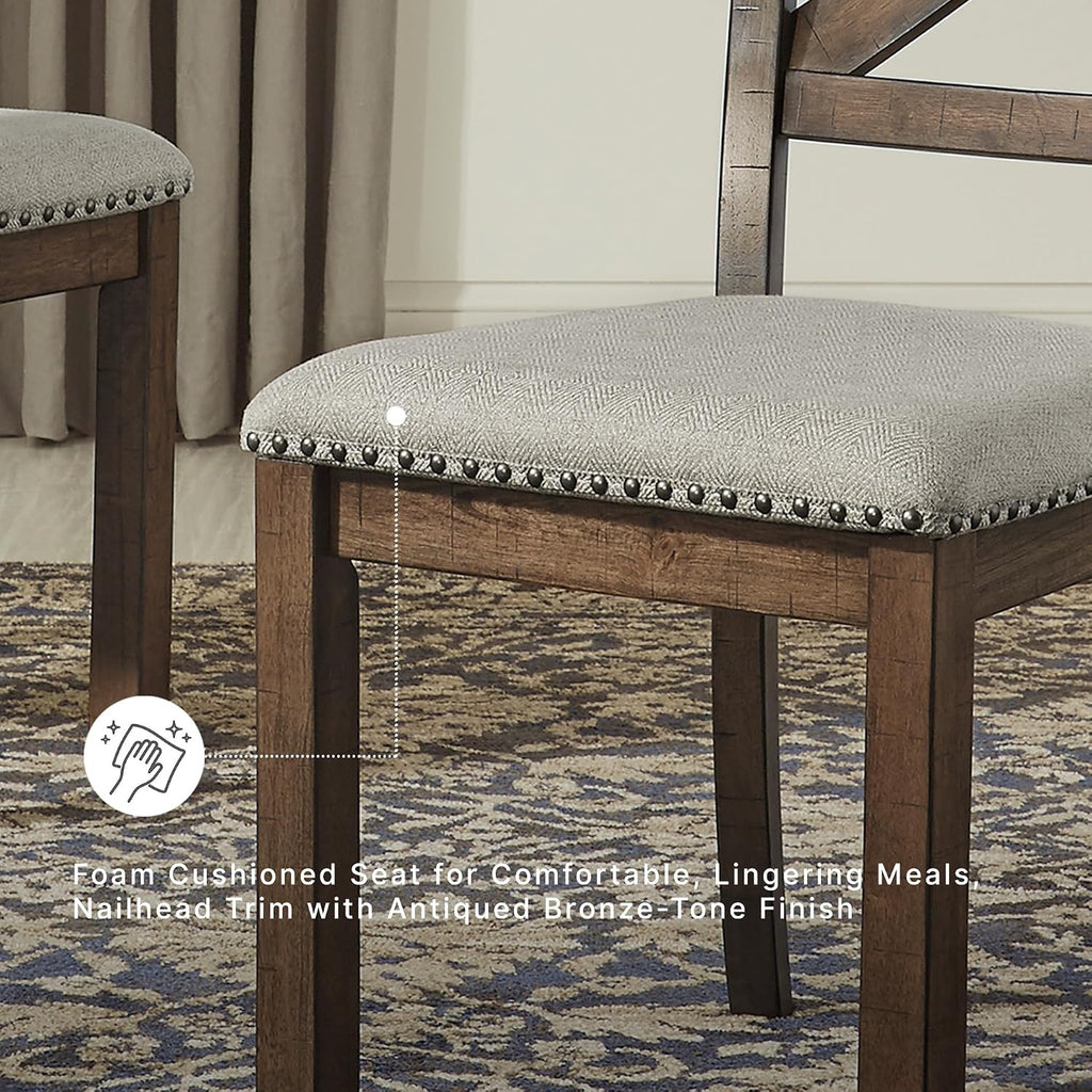Signature Design by Ashley Moriville Modern Farmhouse 19" Upholstered Dining Room Chair, 2 Count, Brown