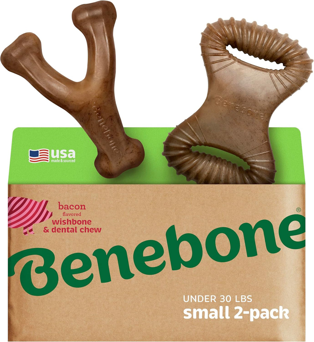 Benebone Medium 4-Pack Dog Toys for Aggressive Chewers – Durable Dog Bones, Made in USA – Dog Toys for Medium Dogs Under 60 lbs