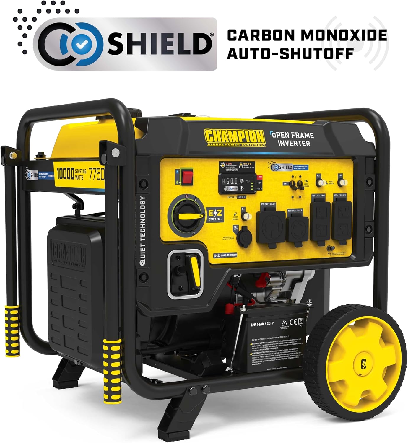 Champion Power Equipment 10,000-Watt Electric Start Home Backup Portable Open Frame Inverter Generator with Quiet Technology and Free 3-Year Warranty