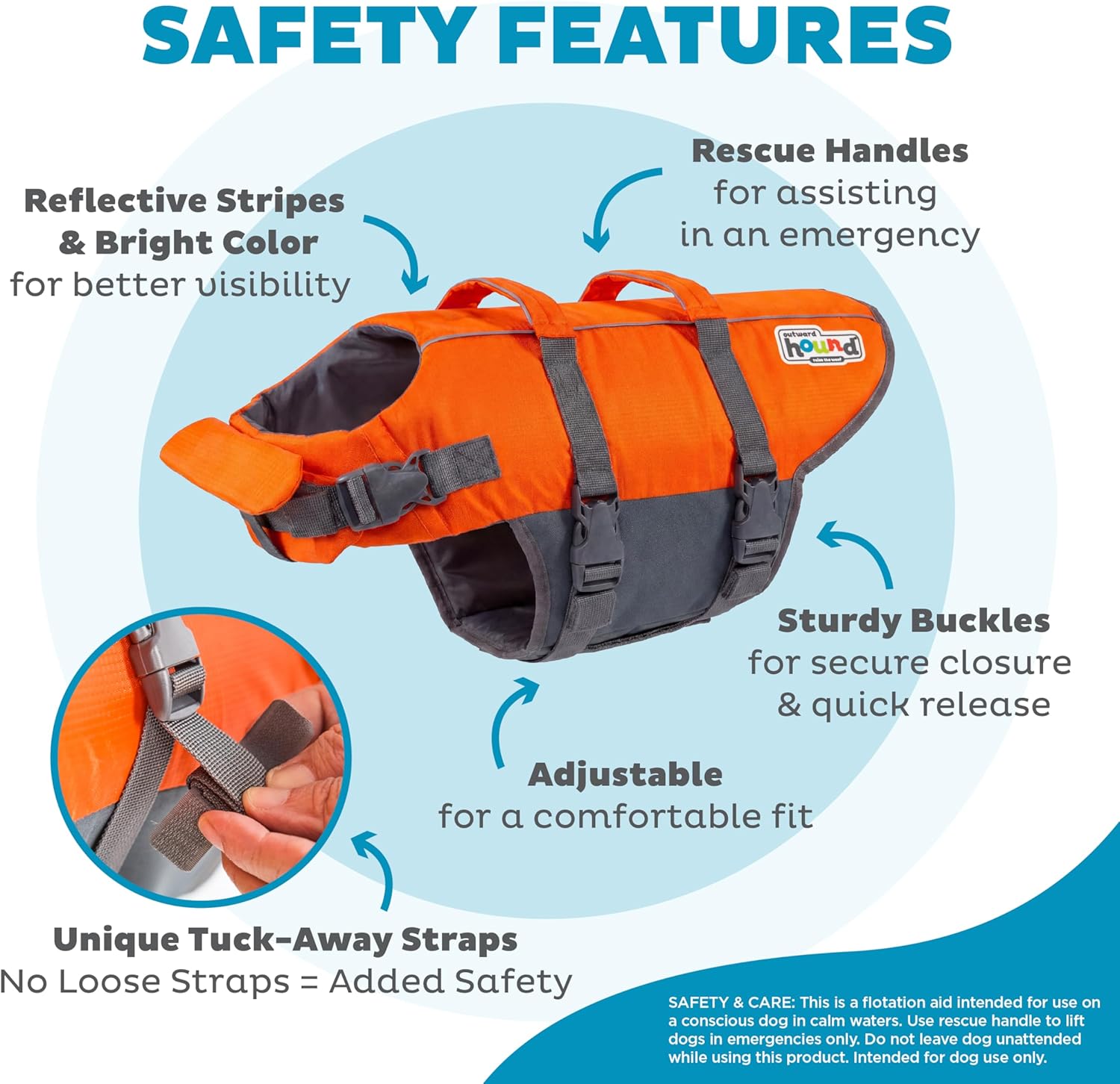 Outward Hound Granby Splash Orange Dog Life Jacket, Large