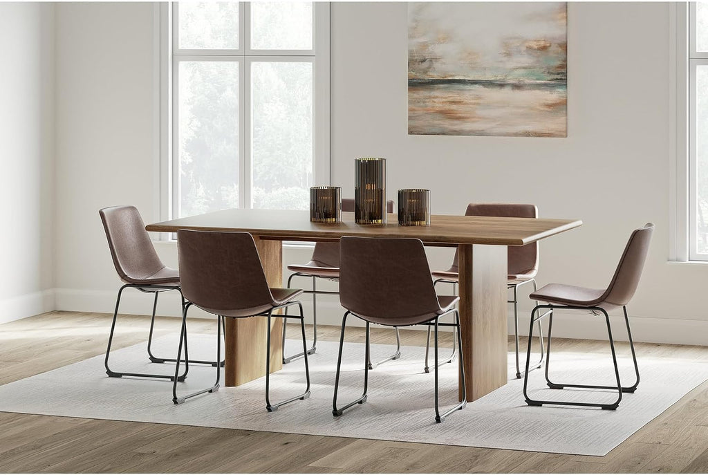 Signature Design by Ashley Mid Century Centiar 18.75" Dining Bucket Chair, 2 Count, Black and Brown
