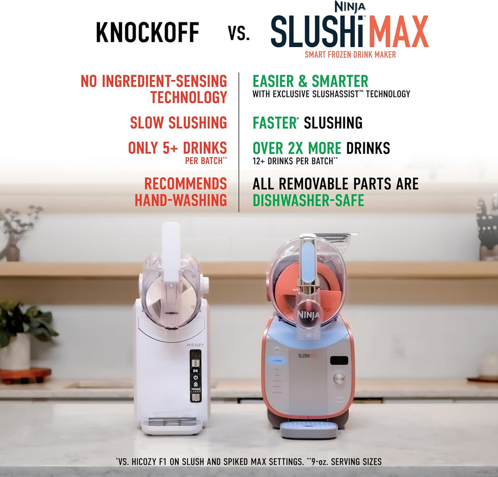 Ninja SLUSHi Max XXL Smart Frozen Drink Maker, Top Performance and Smart Technology, Party Size 150 Ounces Capacity, No Ice Needed, 6 Programs, Ideal Temp and Texture up to 12 Hours, Peach, FS605