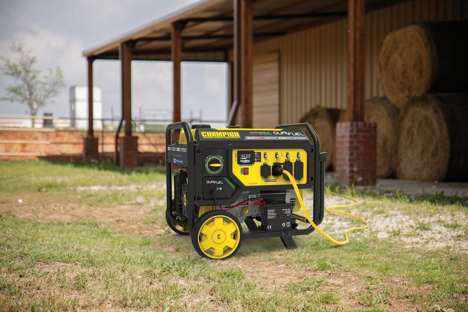 Champion Power Equipment 9375-Watt Dual Fuel Portable Generator with Electric Start and Free 3-Year Warranty