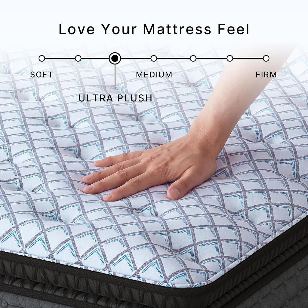 Signature Design by Ashley Destin Cove PT Extra Plush 16 Inch Mattress with Low Motion Transfer and Temperature Regulating, Mattress in a Box, Queen