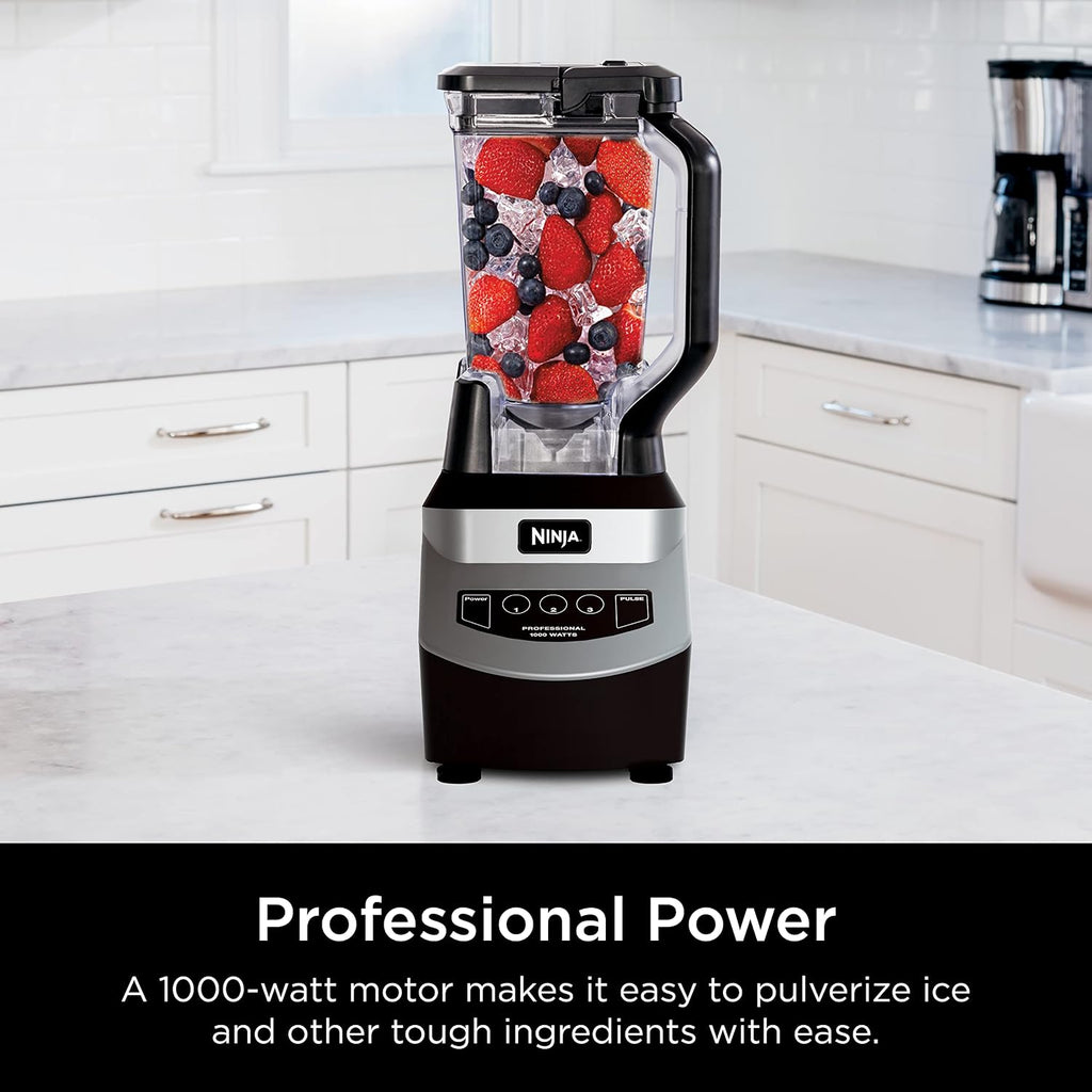 Ninja Blender for Smoothies, Shakes, & More | Smoothie Blender, Drink Mixer, Grinder, Ice Crusher | Total Crushing™ Technology, Pro 1000 W Power, XL 72oz Pitcher, Dishwasher Safe | Black | NJ601AMZ