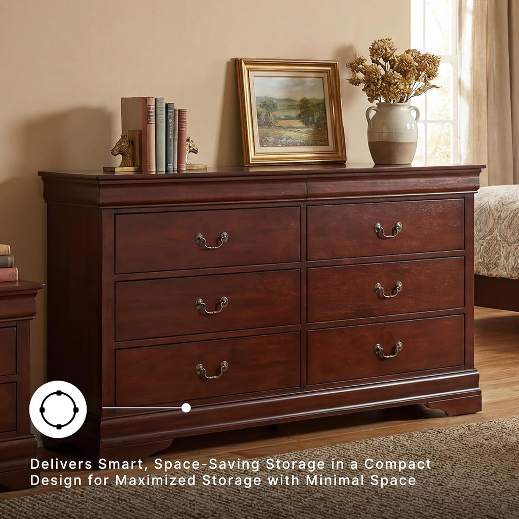 Signature Design by Ashley Alisdair Traditional 6 Drawer Dresser, Dark Brown