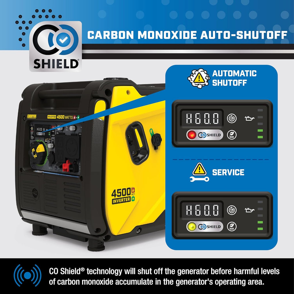Champion Power Equipment 4500-Watt Electric Start Dual Fuel RV Ready Portable Inverter Generator with Quiet Technology and Free 3-Year Warranty