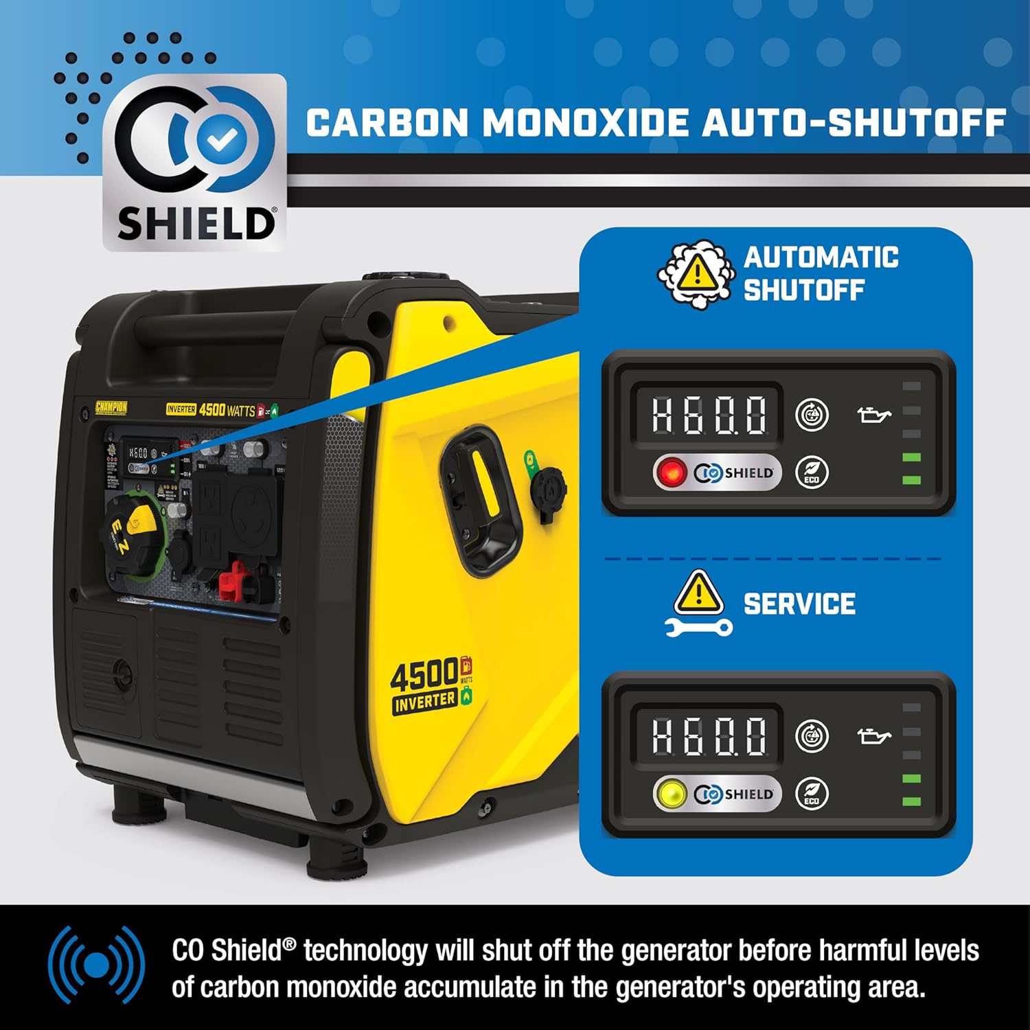 Champion Power Equipment 4500-Watt Electric Start Dual Fuel RV Ready Portable Inverter Generator with Quiet Technology and Free 3-Year Warranty