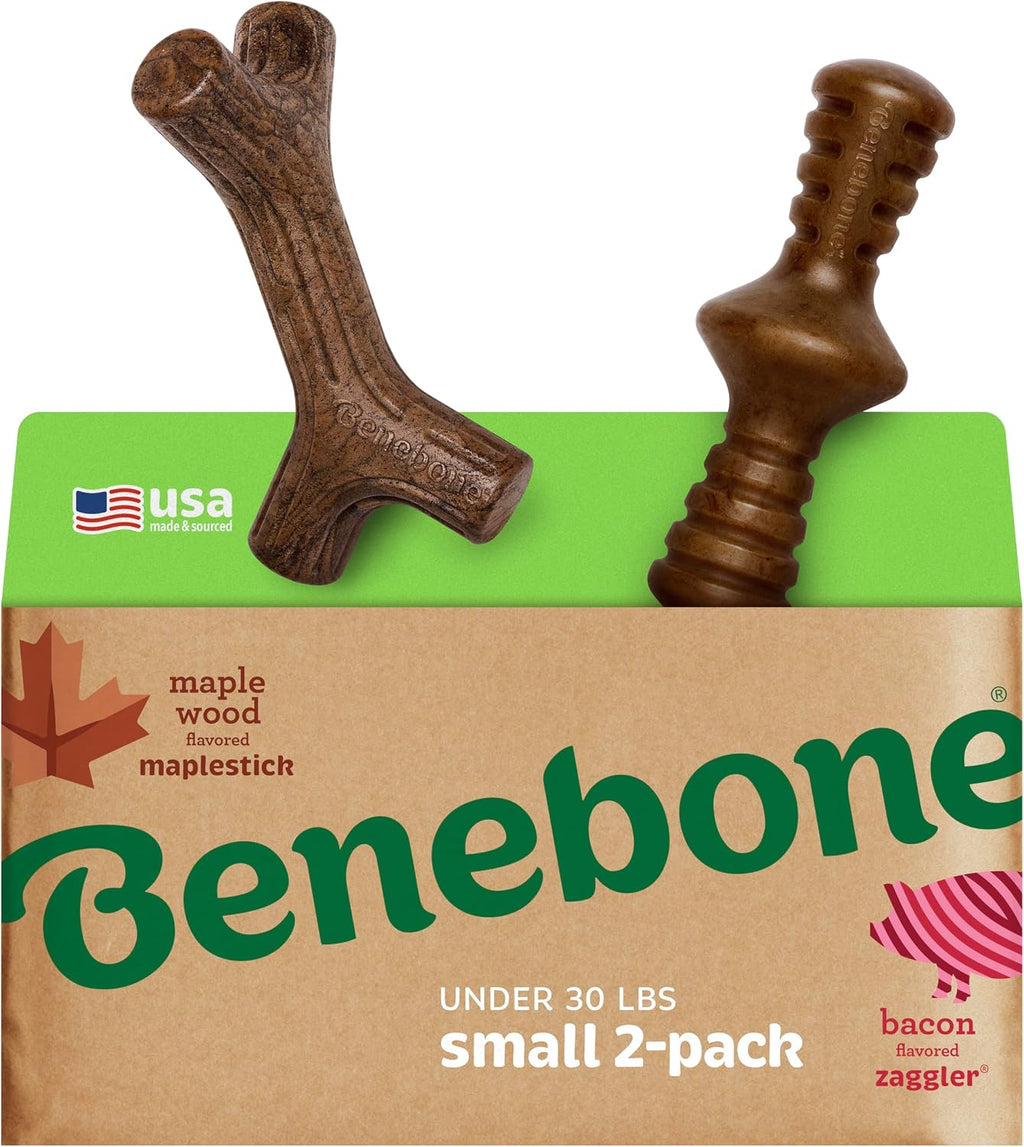 Benebone Medium 4-Pack Dog Toys for Aggressive Chewers – Durable Dog Bones, Made in USA – Dog Toys for Medium Dogs Under 60 lbs
