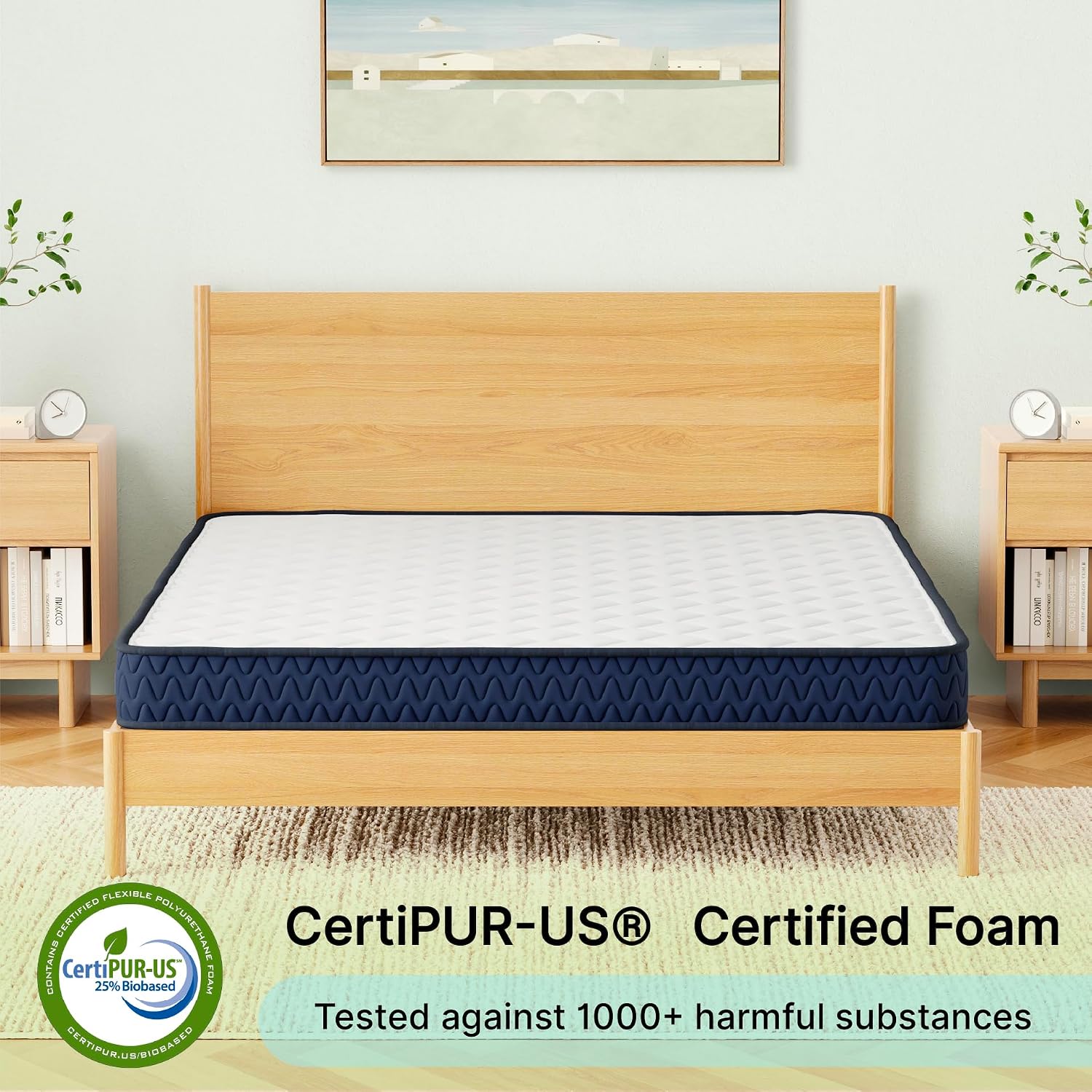 Signature Design by Ashley Queen Size Medium Firm 6 Inch Memory Foam Mattress with Breathable Quilted Cover, Fiberglass-Free, Mattress in A Box