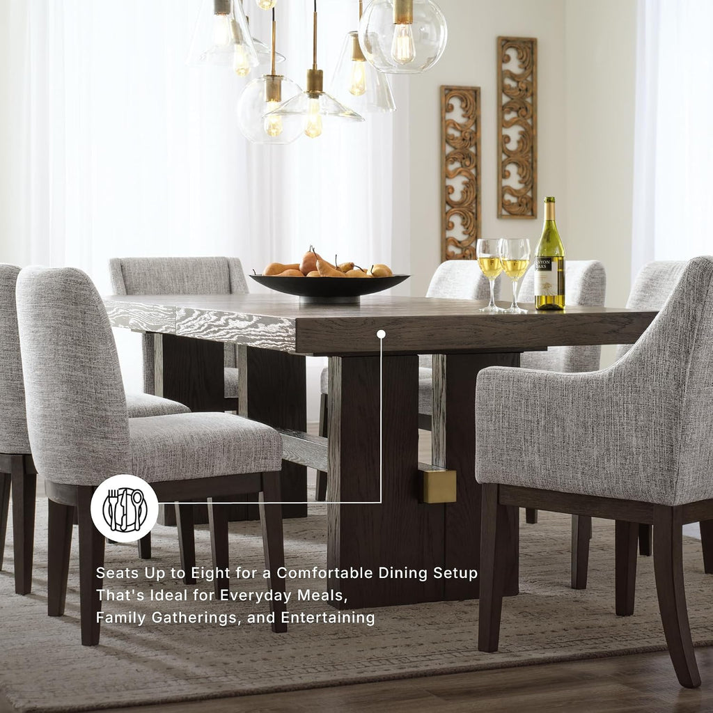 Signature Design by Ashley Burkhaus Rectangle Dining Room Extension Table, Removable Center Leaf, Seats up to 8, Wood, 40" W x 90" D x 30.25" H, Dark Brown
