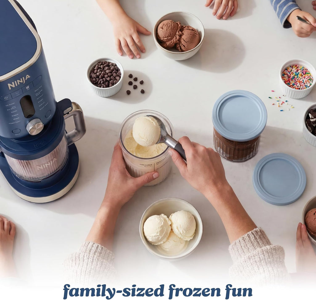 Ninja® CREAMi® XL 11-in-1 Ice Cream Maker for Ice Cream, Sorbet, Gelato & More, Now Featuring Dariy Free, Smoothie Bowl, and CreamiFit™, Includes (2) Family-Sized 24.oz Tubs, Navy, NC601