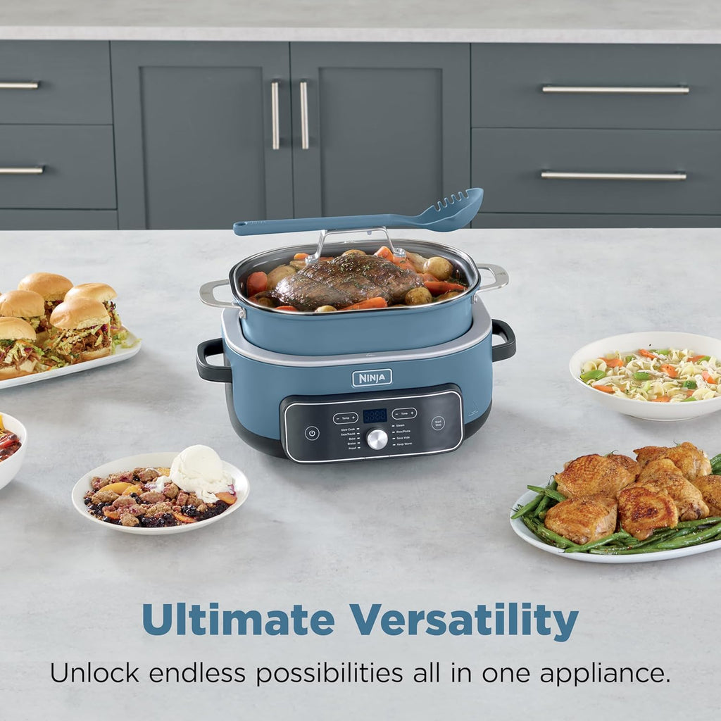 Ninja MC2001 PossibleCooker PRO Plus, 8.5-QT Multicooker, 9 Functions, Slow Cook, Sear, Sauté, Proof, Pasta/Rice, Replace 16 Kitchen Tools, Oven-Safe Ceramic Pot, 1400-Watt, Blue (2026 Release)