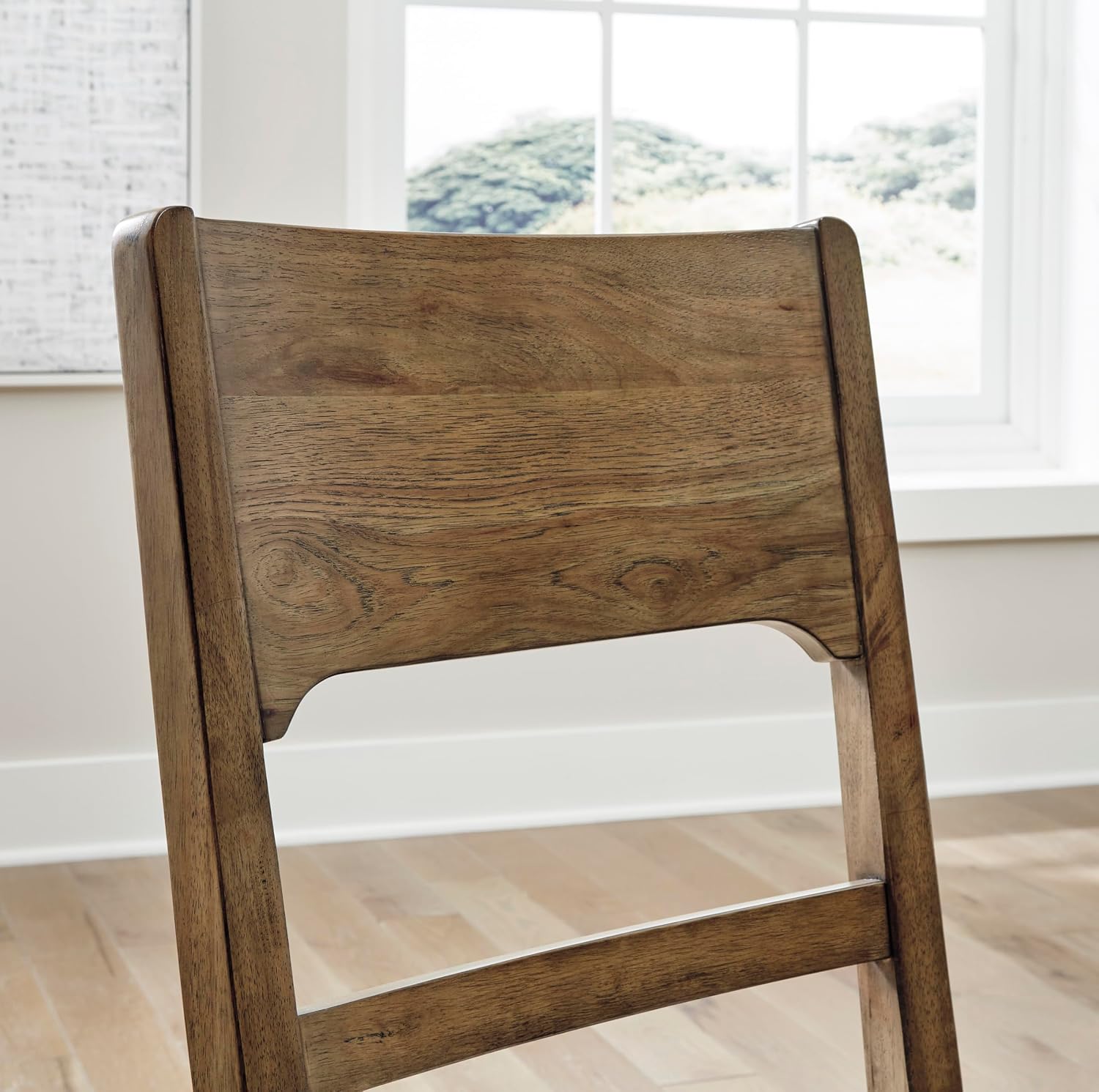 Signature Design by Ashley Cabalynn Upholstered Dining Chairs – Set of 2 Comfortable Side Chairs for Kitchen & Dining Room, Farmhouse Modern Style, Brown/Tan Fabric, Solid Hardwood Frame