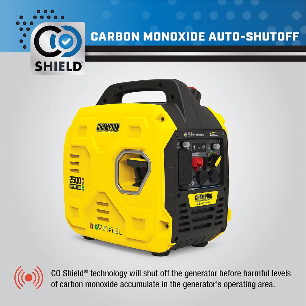 Champion Power Equipment 2500-Watt Dual Fuel Ultralight Portable Inverter Generator with Quiet Technology and CO Shield