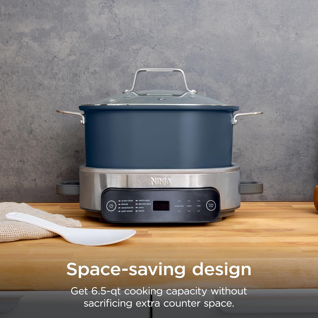 Ninja MC1101 Foodi Everyday Possible Cooker Pro, 8-in-1 Versatility, One-Pot Faster Cooking Replaces 10 Tools, Family-Sized Capacity with Adjustable Temp Control, 6.5 quarts, Midnight Blue