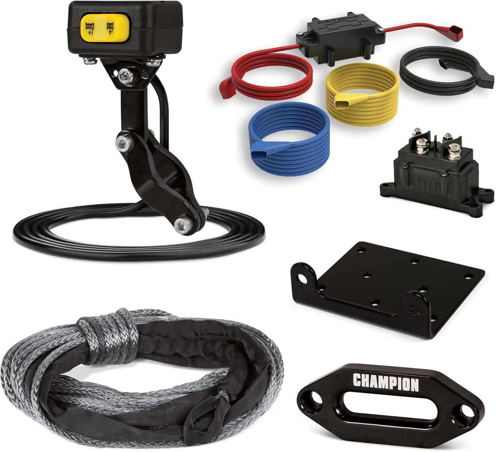 Champion Power Equipment XL 5500-lb. ATV/UTV Synthetic Rope Winch Kit