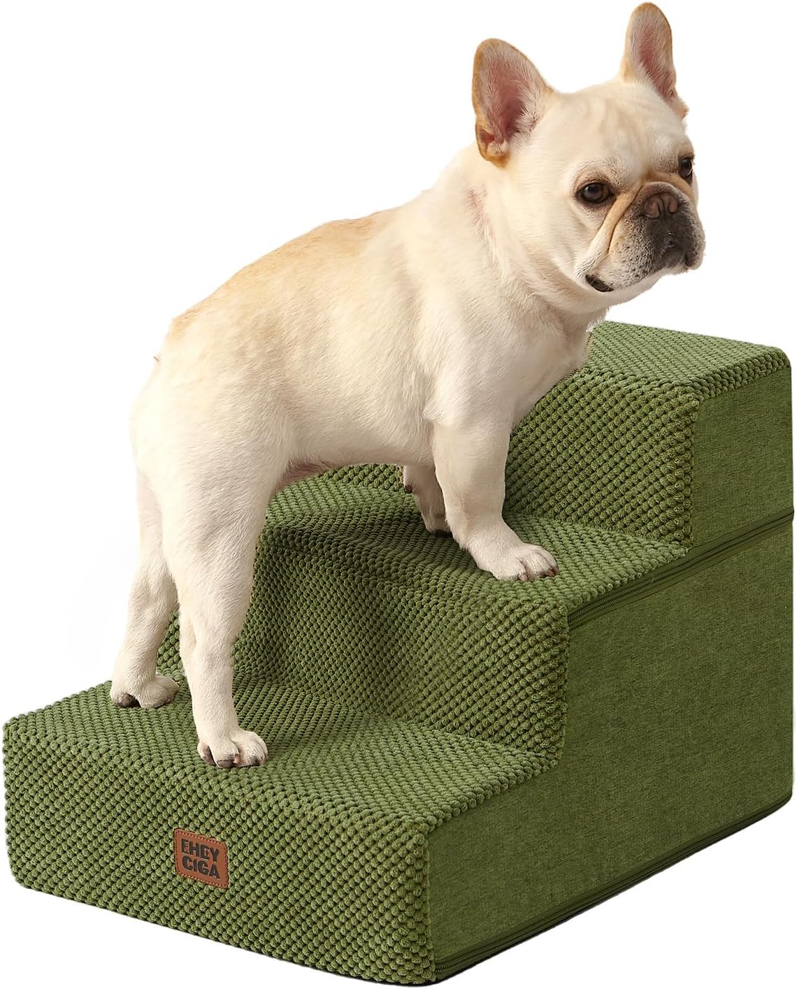 EHEYCIGA Dog Stairs for Bed 18" H, 4-Step Dog Steps for High Bed, Pet Steps for Small Dogs and Cats, Non-Slip Balanced Pet Ramp Indoor, Grey