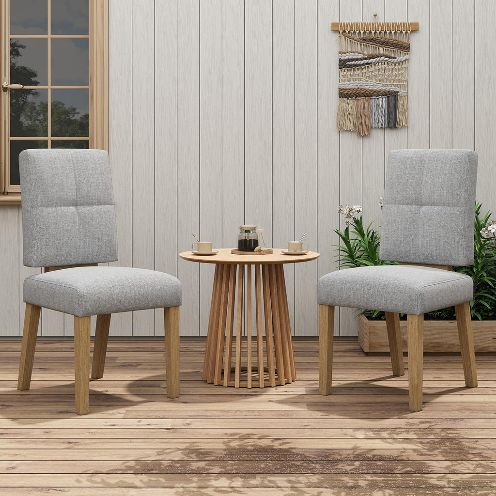 HOMRELEXA Wooden Dining Chairs Set of 4, Dining Room Chairs with Wood Legs, Cloud-Like Cushion & Reinforcement Structure Design for Kitchen/Living Room/Restaurant, Easy Assembly