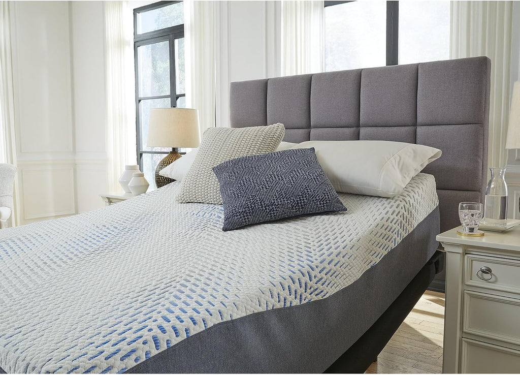 Signature Design by Ashley 14 Inch Millennium Cushion Firm Gel Memory Foam Hybrid Mattress, Queen, White