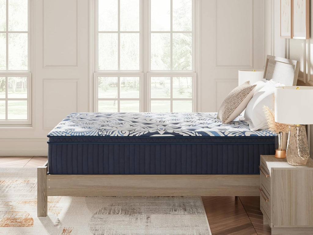 Signature Design by Ashley Plush Luxe 2.0 15 Inch Breathable Gel Latex Memory Foam Hybrid Mattress with Edge Support for Cool Sleep and Pressure Relief, Queen, Fiberglass-Free, Mattress in A Box