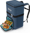Ninja | Backpack Cooler | FrostVault Go 36 Can Soft Cooler | Leakproof Zipper with Built in Can Opener, 2 Ice Packs & Dry Storage Drawer | for Hiking, Camping & More | Lakeshore Blue | FF136NV