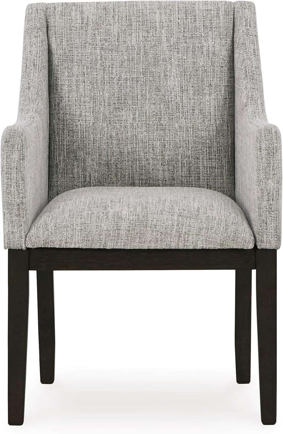 Signature Design by Ashley Burkhaus Traditional Dining Upholstered Arm Chair, 2 Count, Gray & Dark Brown