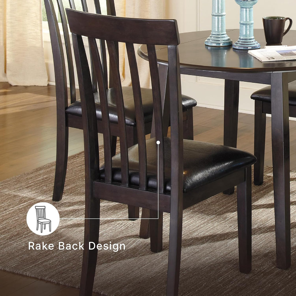 Signature Design by Ashley Hammis Rake Back Dining Room Chair, Set of 2, Dark Brown