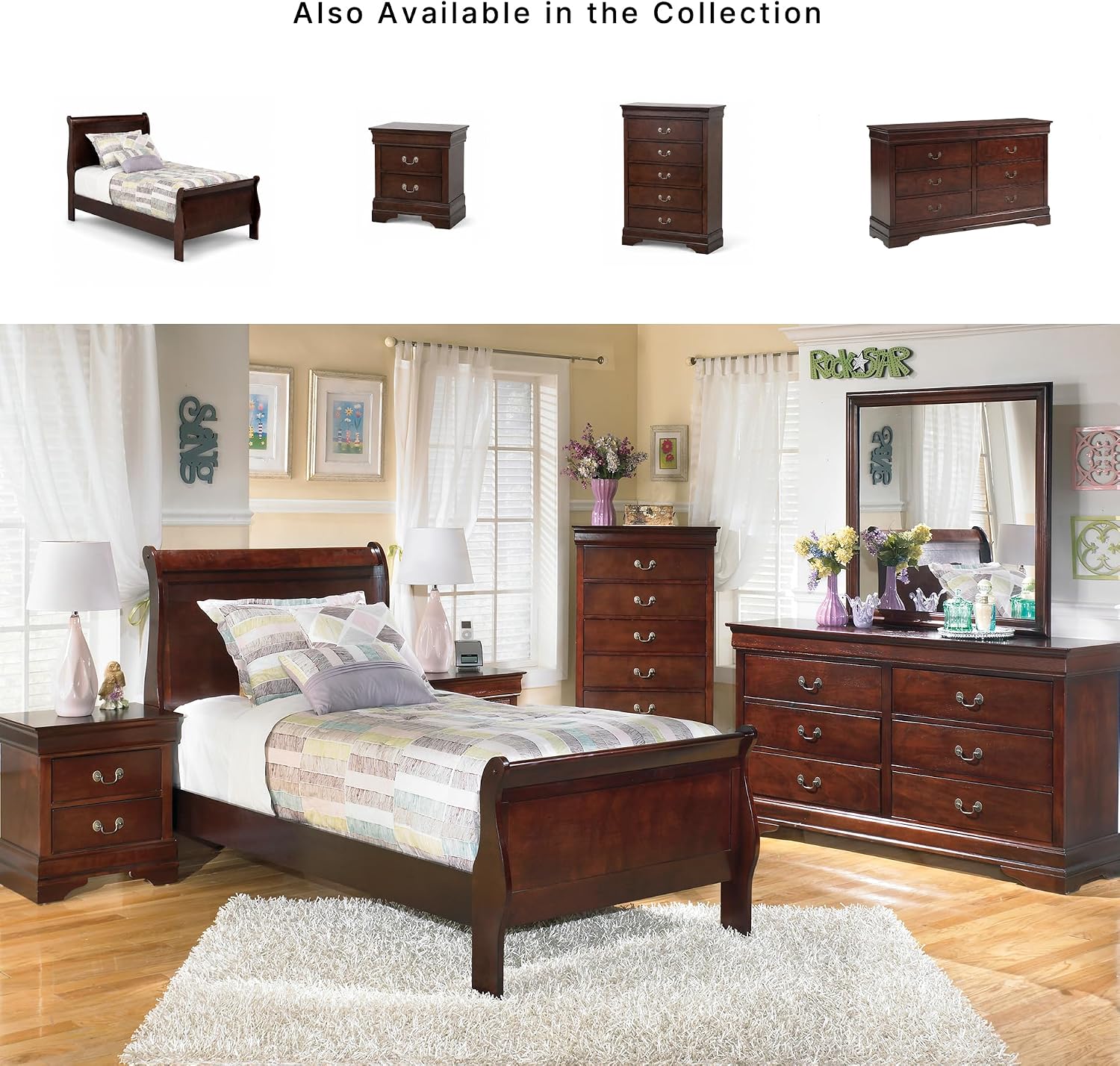 Signature Design by Ashley Alisdair Traditional 6 Drawer Dresser, Dark Brown