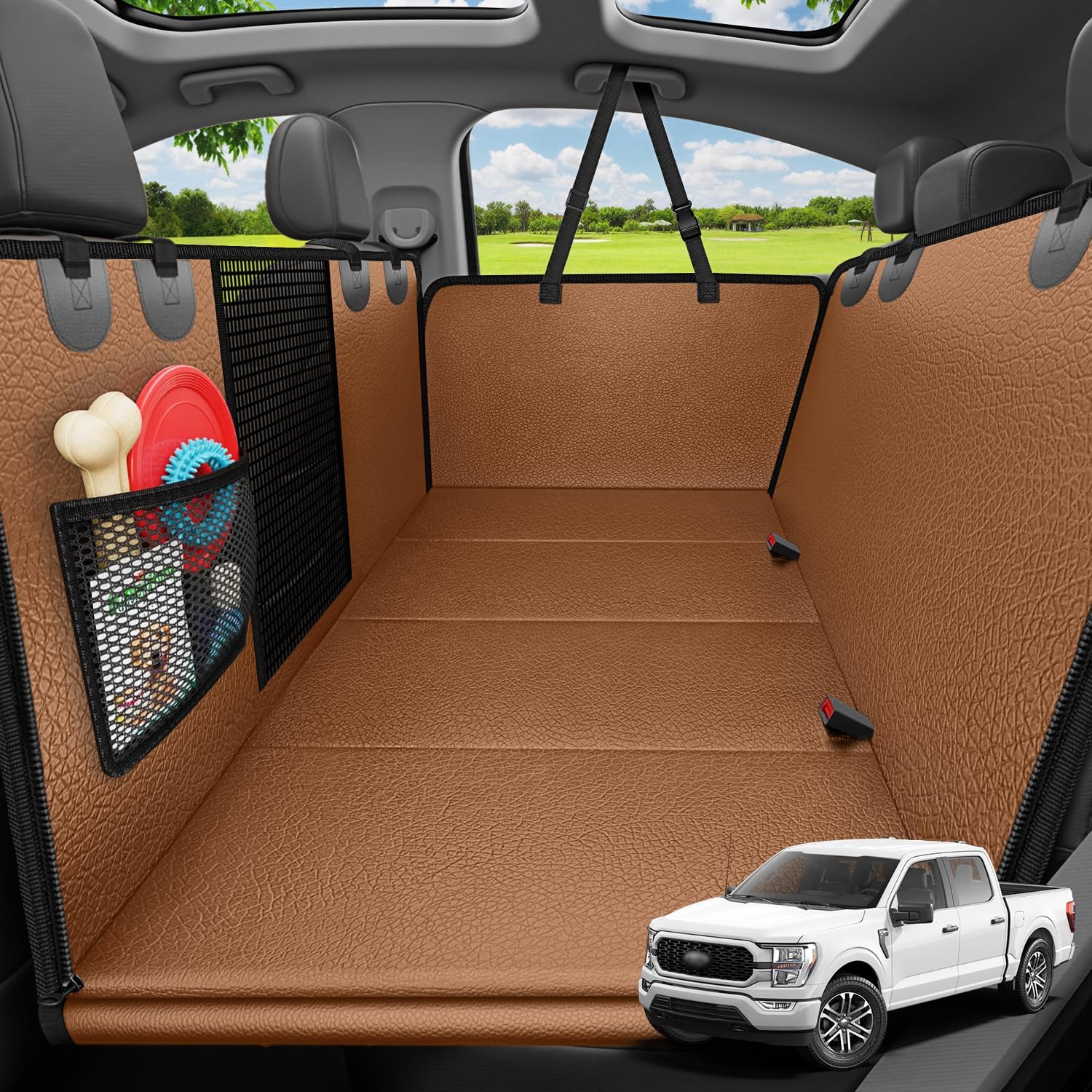 URPOWER Dog Car Seat Cover for Pets 100% Waterproof Seat Cover Hammock 600D Heavy Duty Scratch Proof Nonslip Durable Soft Back Seat Covers for Cars and SUVs