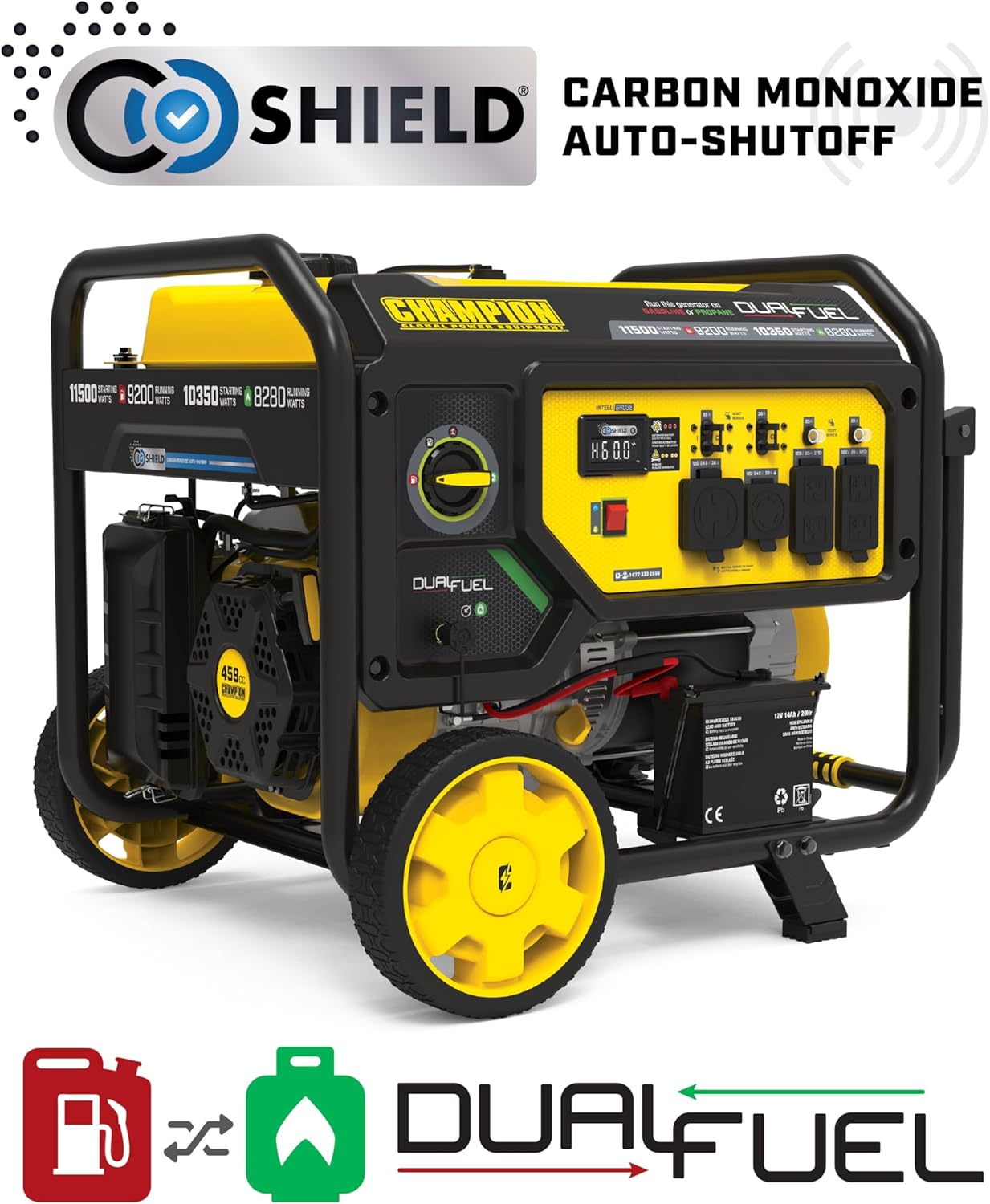 Champion Power Equipment 11,500-Watt Electric Start Dual Fuel Home Backup Portable Generator with Free 3-Year Warranty
