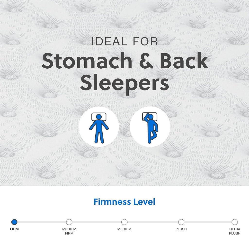 Signature Design by Ashley Queen Size Comfort Plus Hybrid Mattress with Memory and Quilt Foam, Wrapped Coils, Fiberglass-Free, 10-Year Warranty, 10" Height